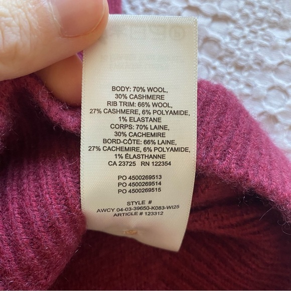 NWT Aritzia Wilfred London Wool Cashmere Cardigan Cordovan Red Small Sweater - Picture 12 of 15